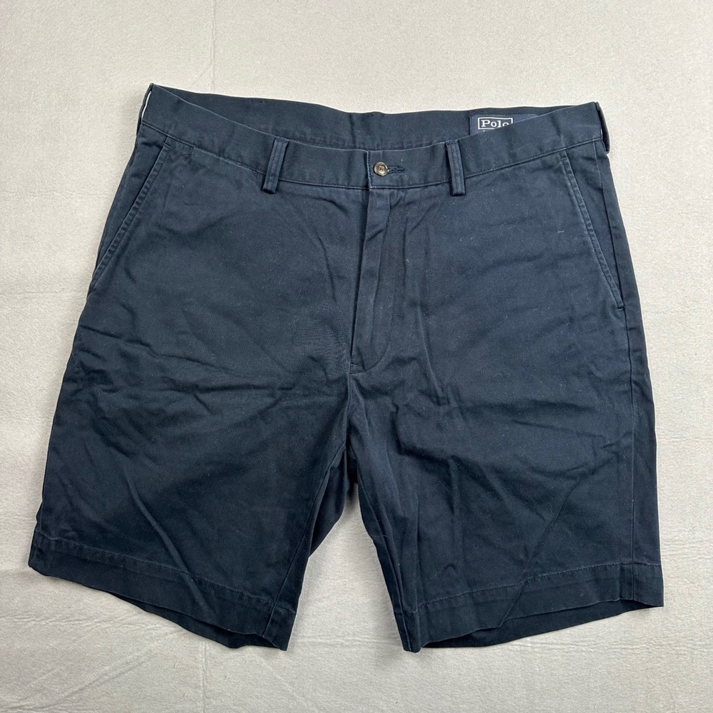 Polo Ralph Lauren Mens Classic Fit 9" Chino Shorts Navy Blue Cotton Size 36